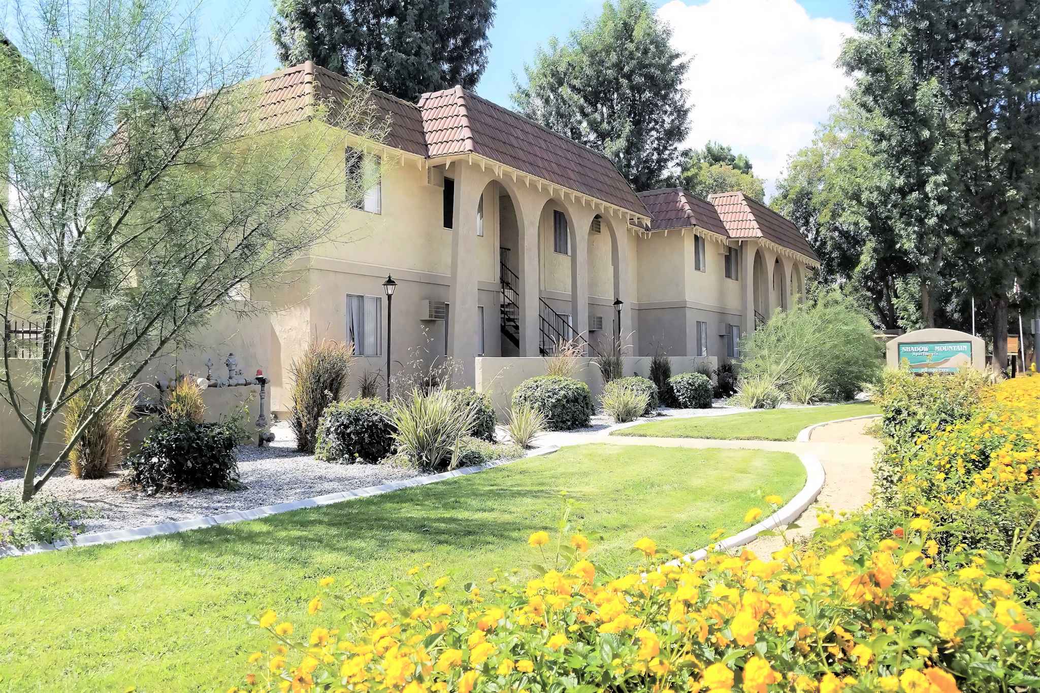 Shadow Mountain Apartments front complex walkway entrance