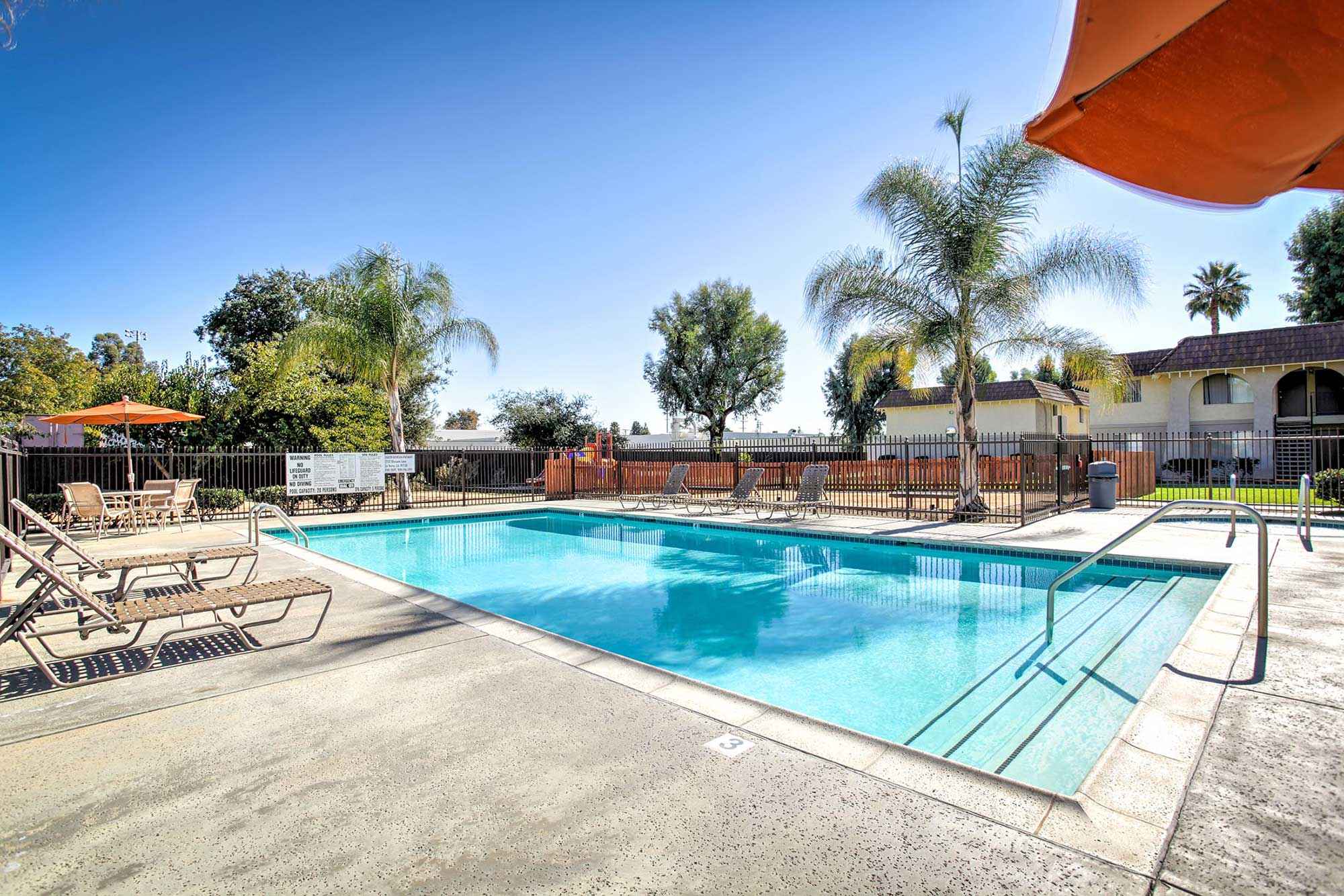 community pool lounge area at Shadow Mountain